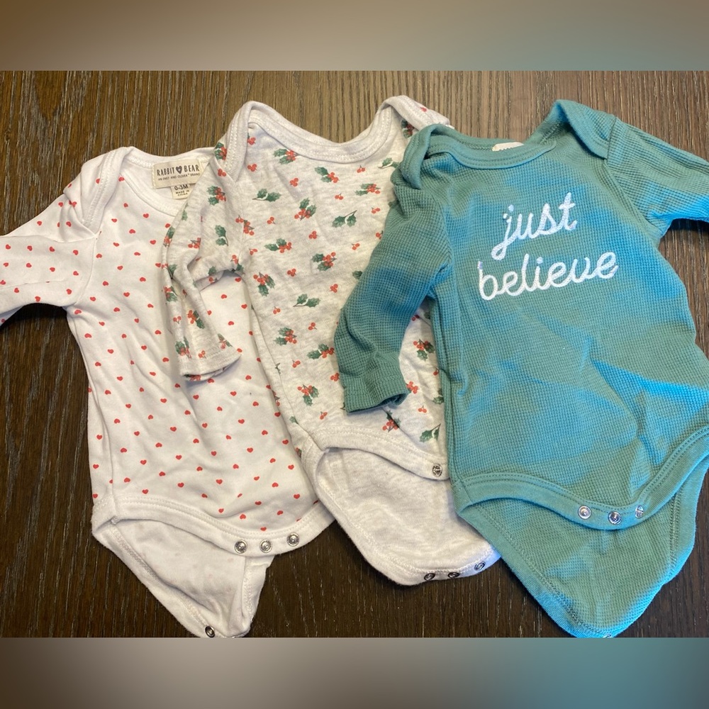 Rabbit and bear winter long sleeve onesies